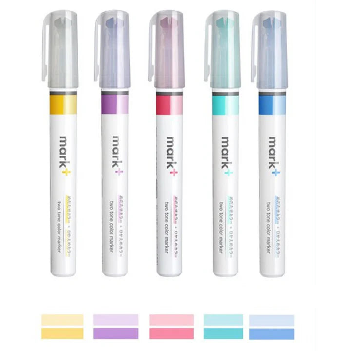 Kokuyo Mark+ Two Way Highlighter (5-Pack)