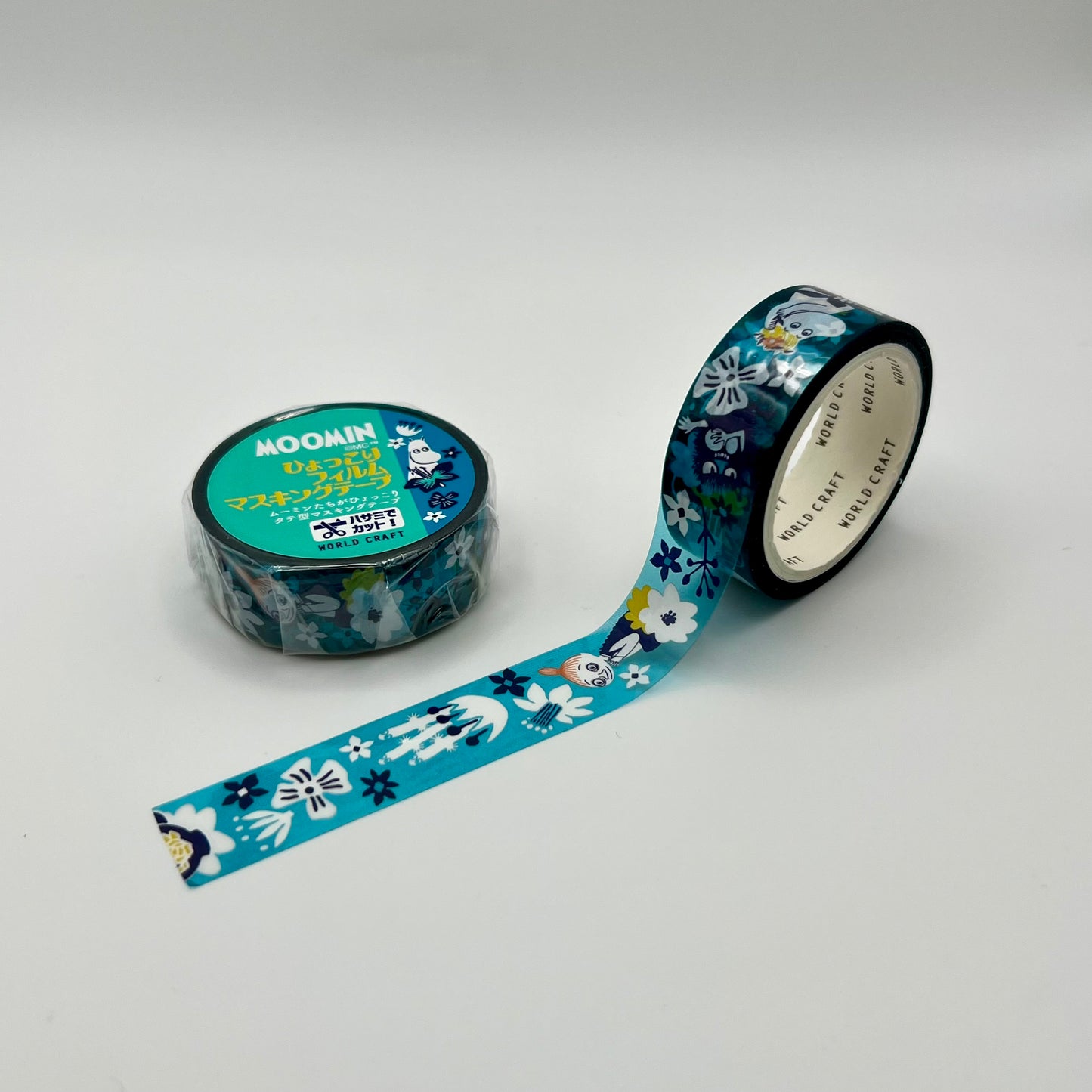 World Craft Washi Tape: Moomin Flower Blue Clear
