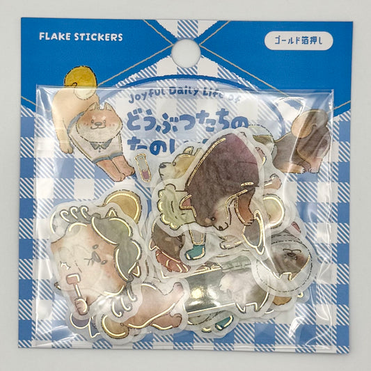 World Craft Flake Stickers: Joyful Daily Life of Animals (various designs)