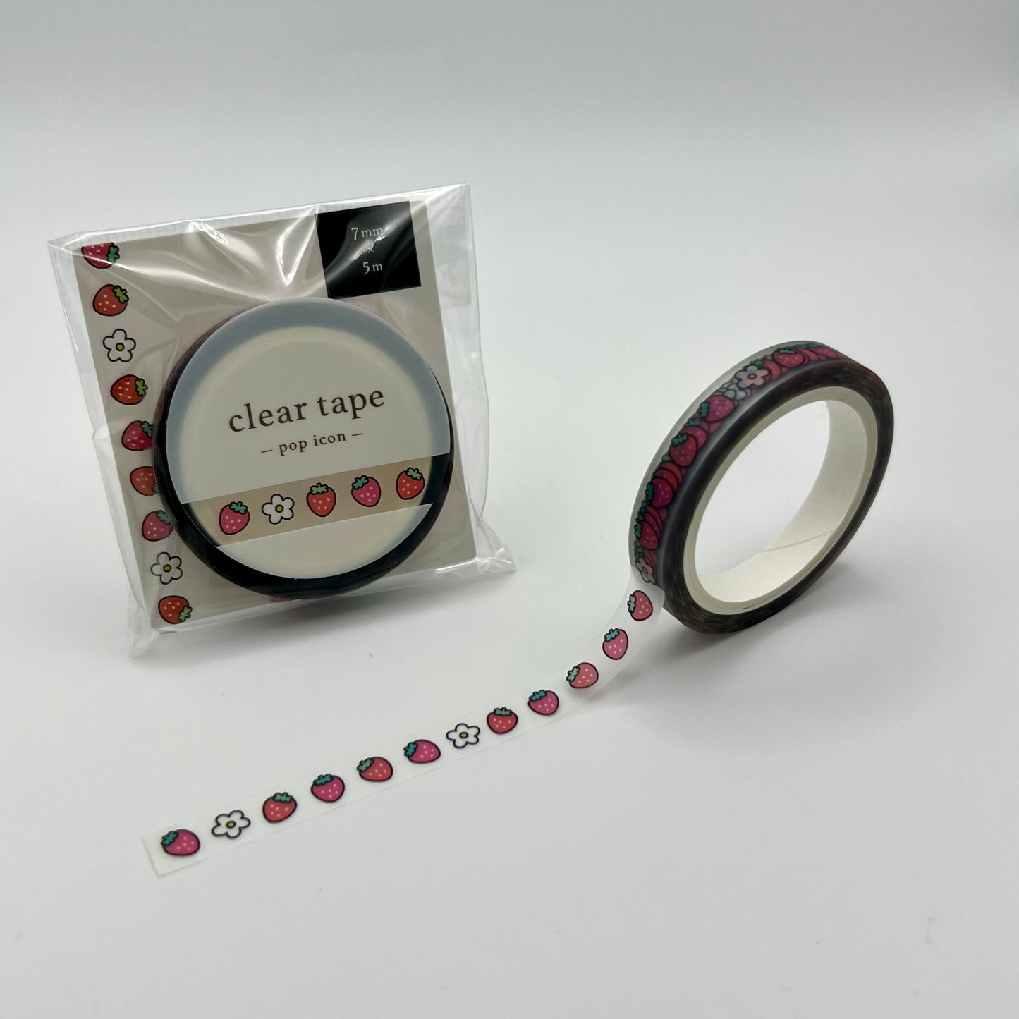 Mind Wave Clear Tape Pop Icon: Strawberry