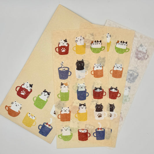Furukawa Shiko “Today’s Letter” Mino Washi Letter Set – Cat & Mug