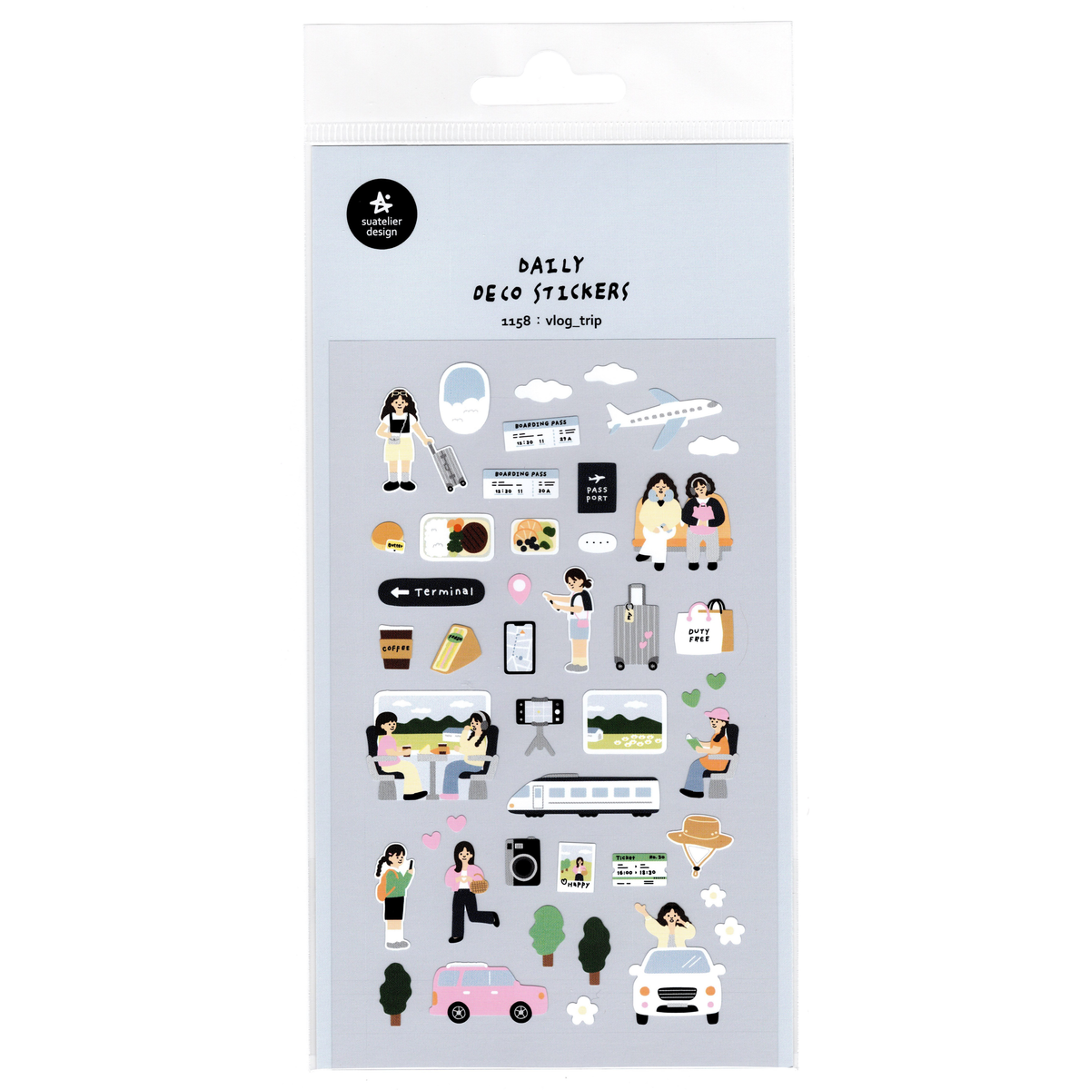 Suatelier Sticker Sheet: Vlog Trip (1158)