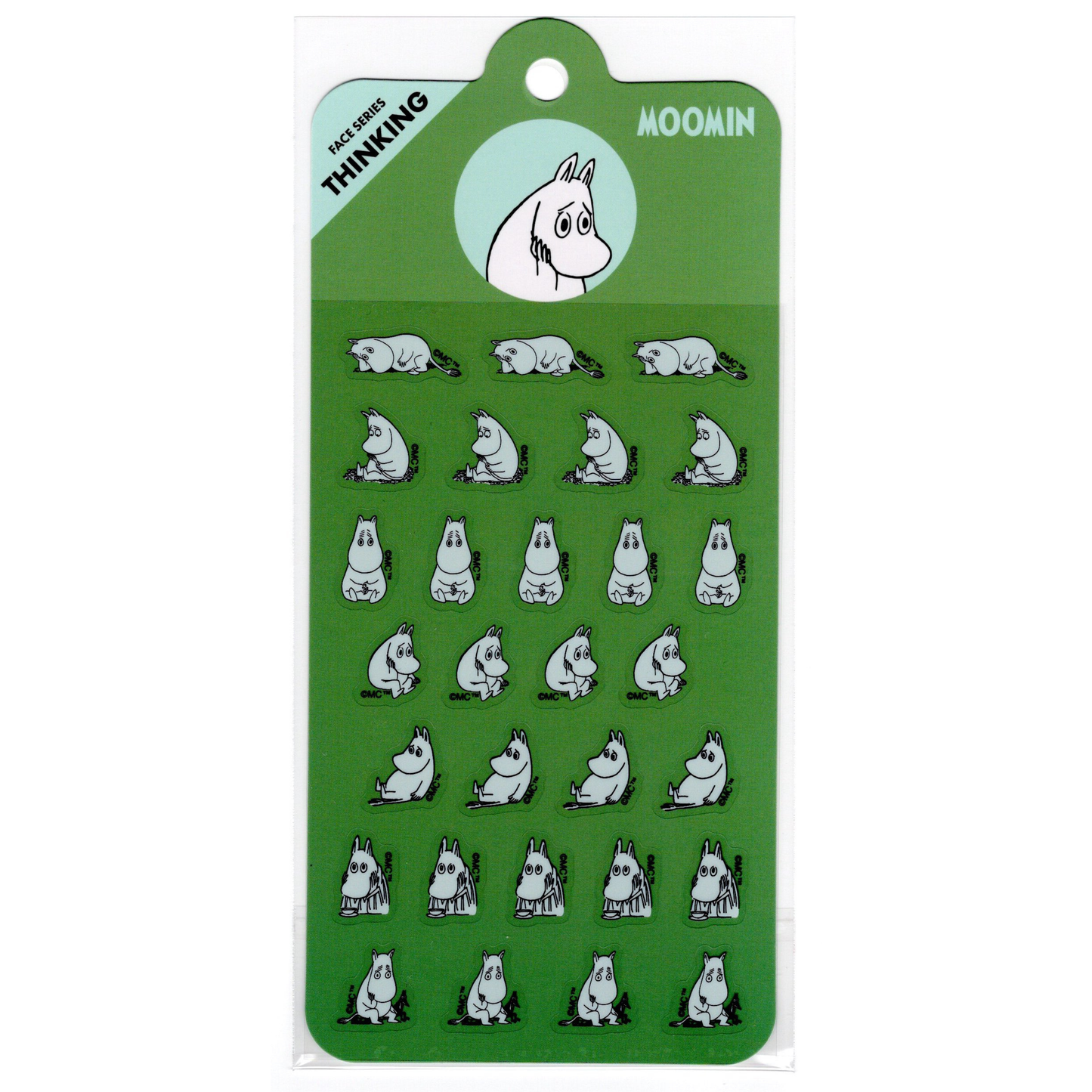 World Craft Moomin Face Sticker Sheet (Thinking)