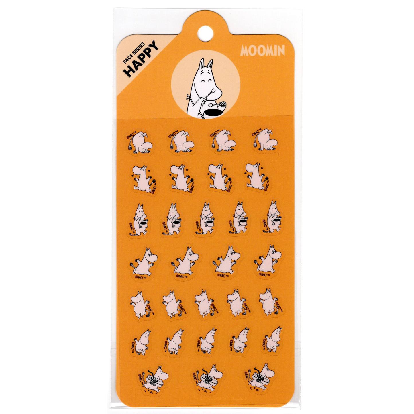 World Craft Moomin Face Sticker Sheet (Happy)