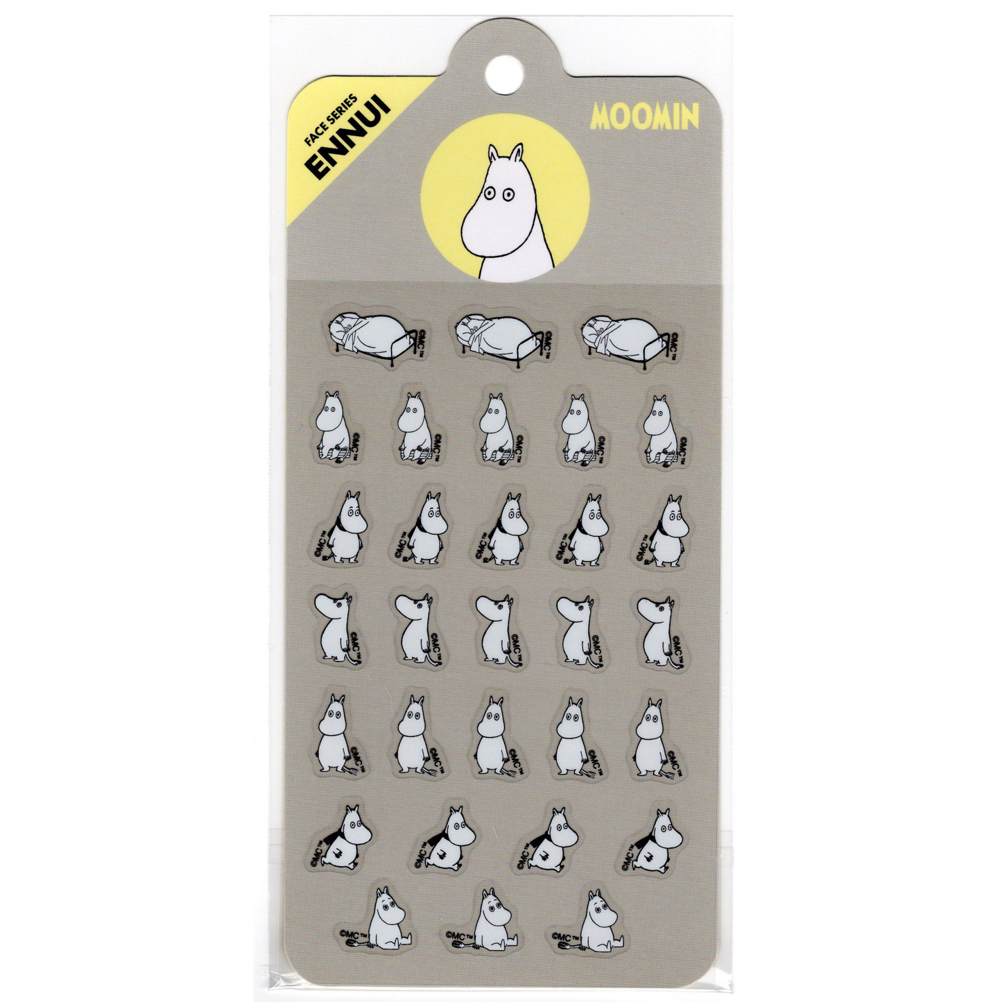 World Craft Moomin Face Sticker Sheet (Ennui)