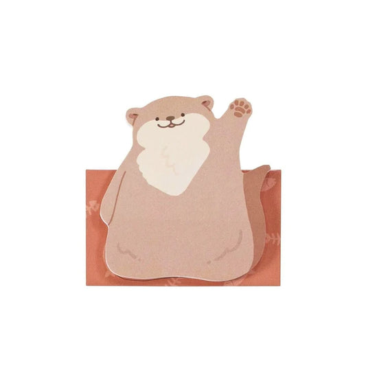 Kutsuwa Standing Animal Sticky Notes (Otter)