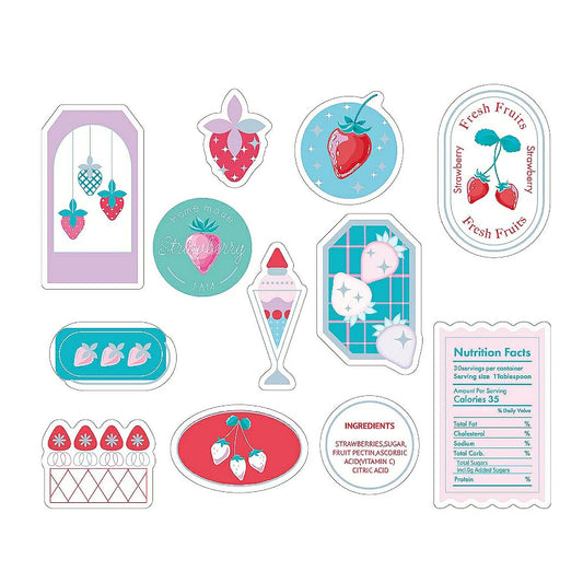 World Craft Kira Kira Flake Sticker (Strawberry)