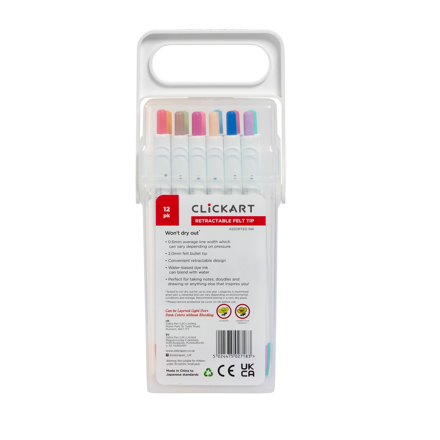 Zebra: ClickArt Water-Based Marker (12 Pack)