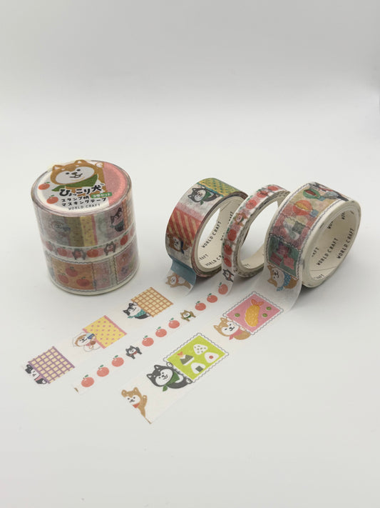 World Craft Washi Tape: Shiba Inu (pack of 3)