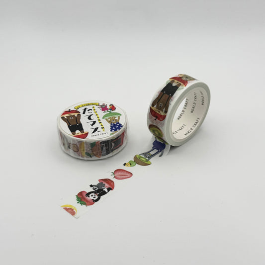World Craft Washi Tape: Animals with fruits