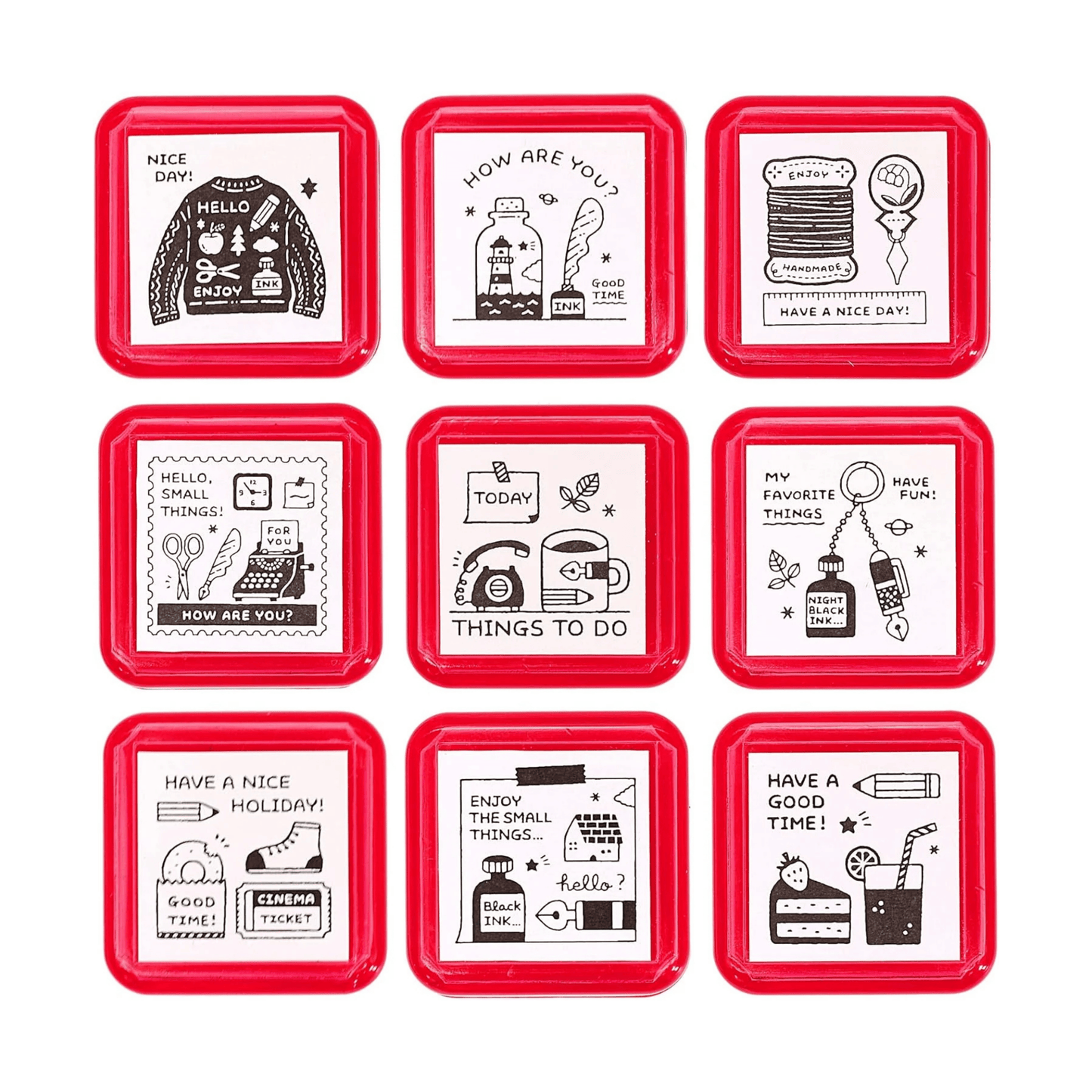Hello Small Things x Sanby Self Inking Stamps: How Are You? (Good Time)