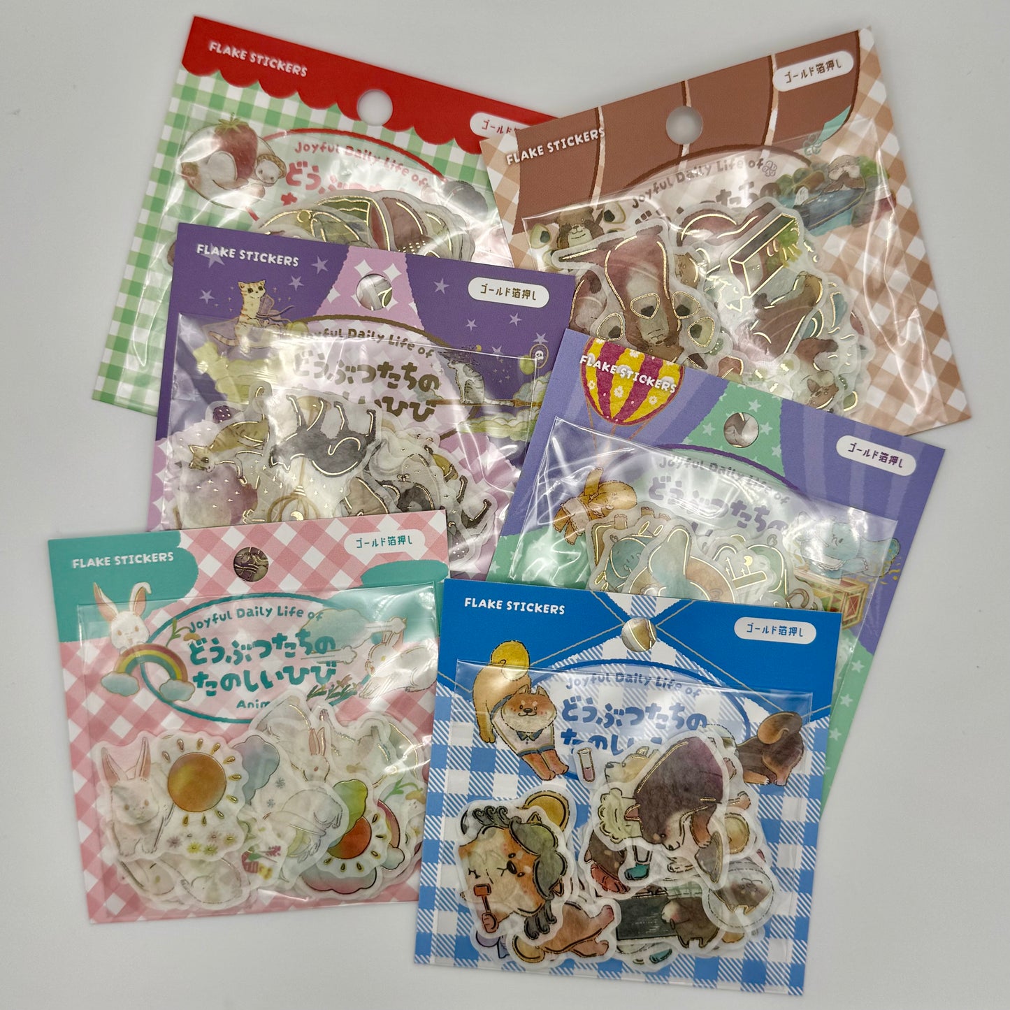 World Craft Flake Stickers: Joyful Daily Life of Animals (various designs)