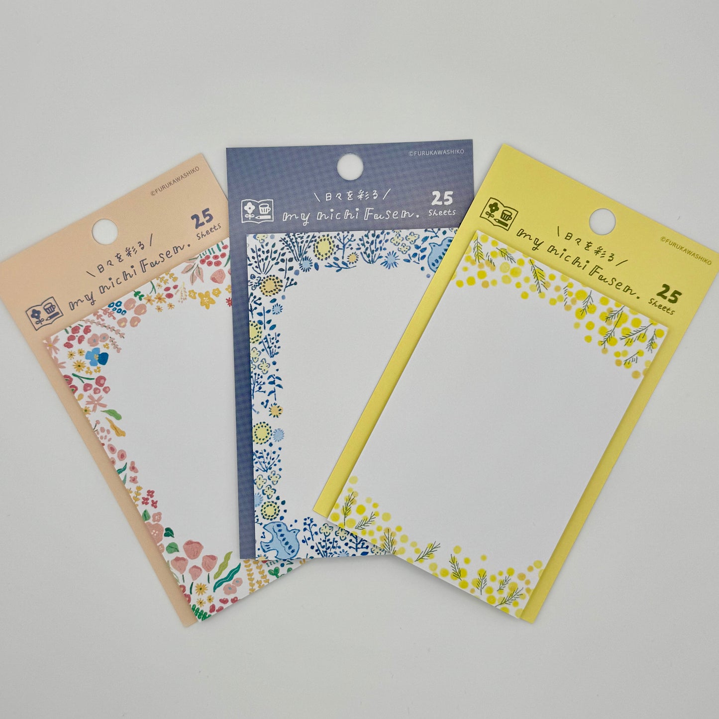 Furukawa Shiko Sticky Notes Watashi Biyori “Floral” (various designs)
