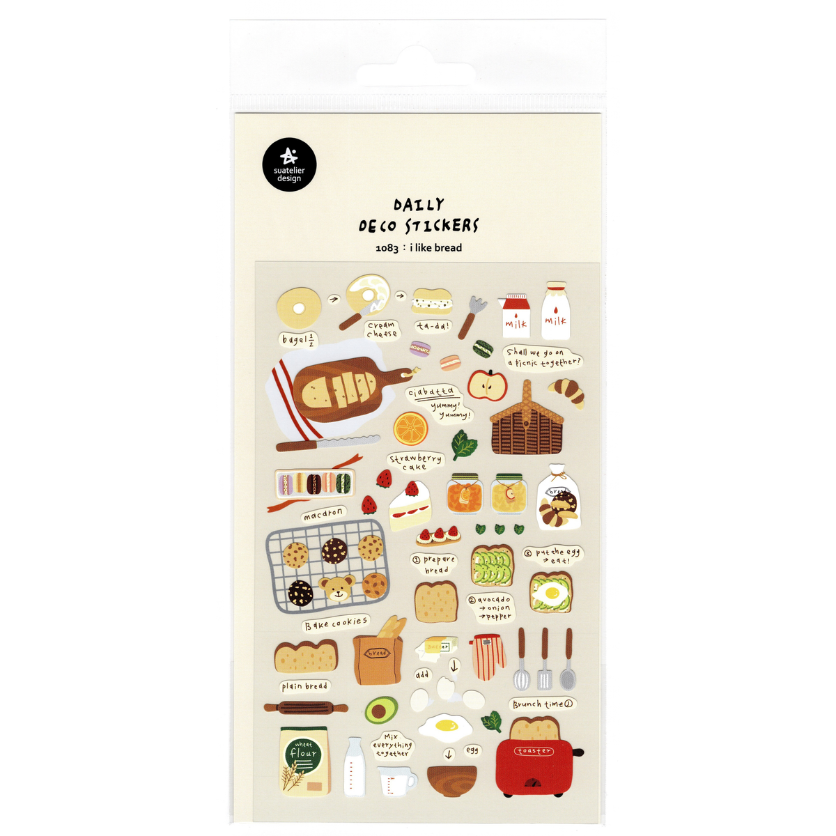 Suatelier Sticker Sheet: I Like Bread (1083)
