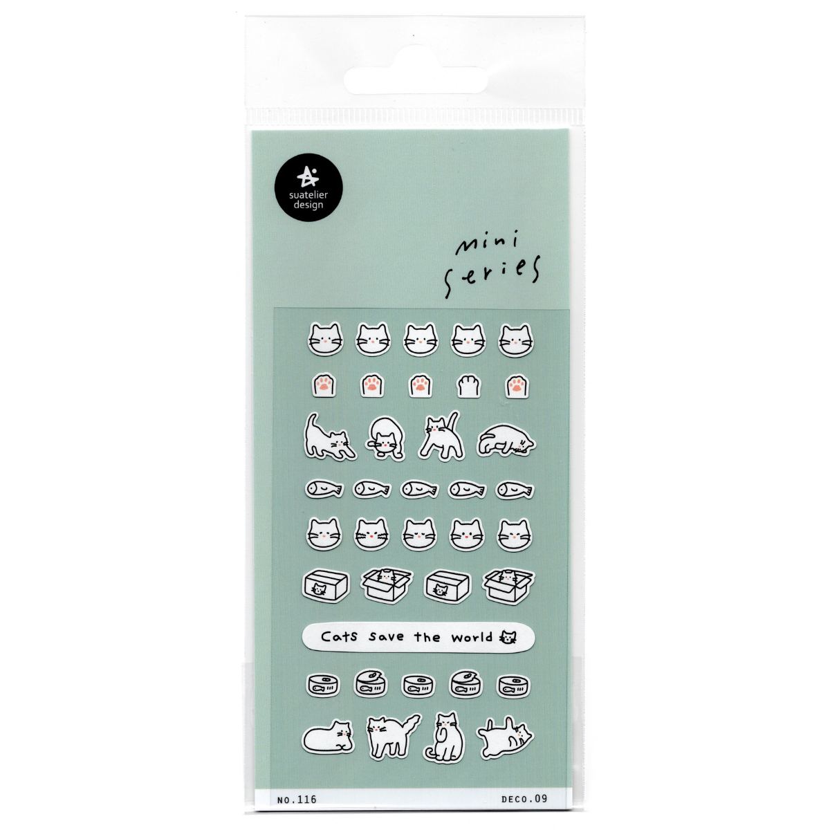 Suatelier Sticker Sheets Mini Series: Deco.09 Cat and Cat's Favorite Things (116)