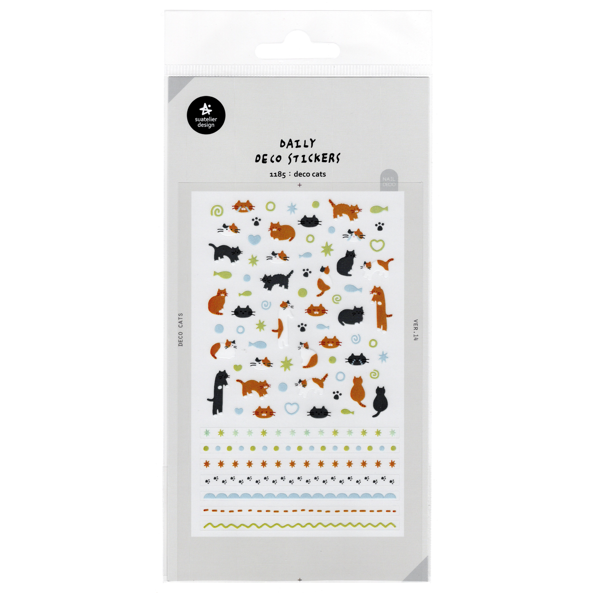 Suatelier Sticker Sheet: Deco Cats (1185)