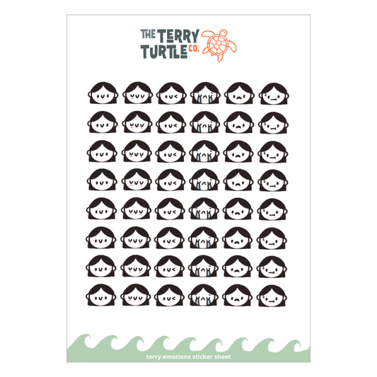 The Terry Turtle Co: Terry Emotions Sticker Sheet