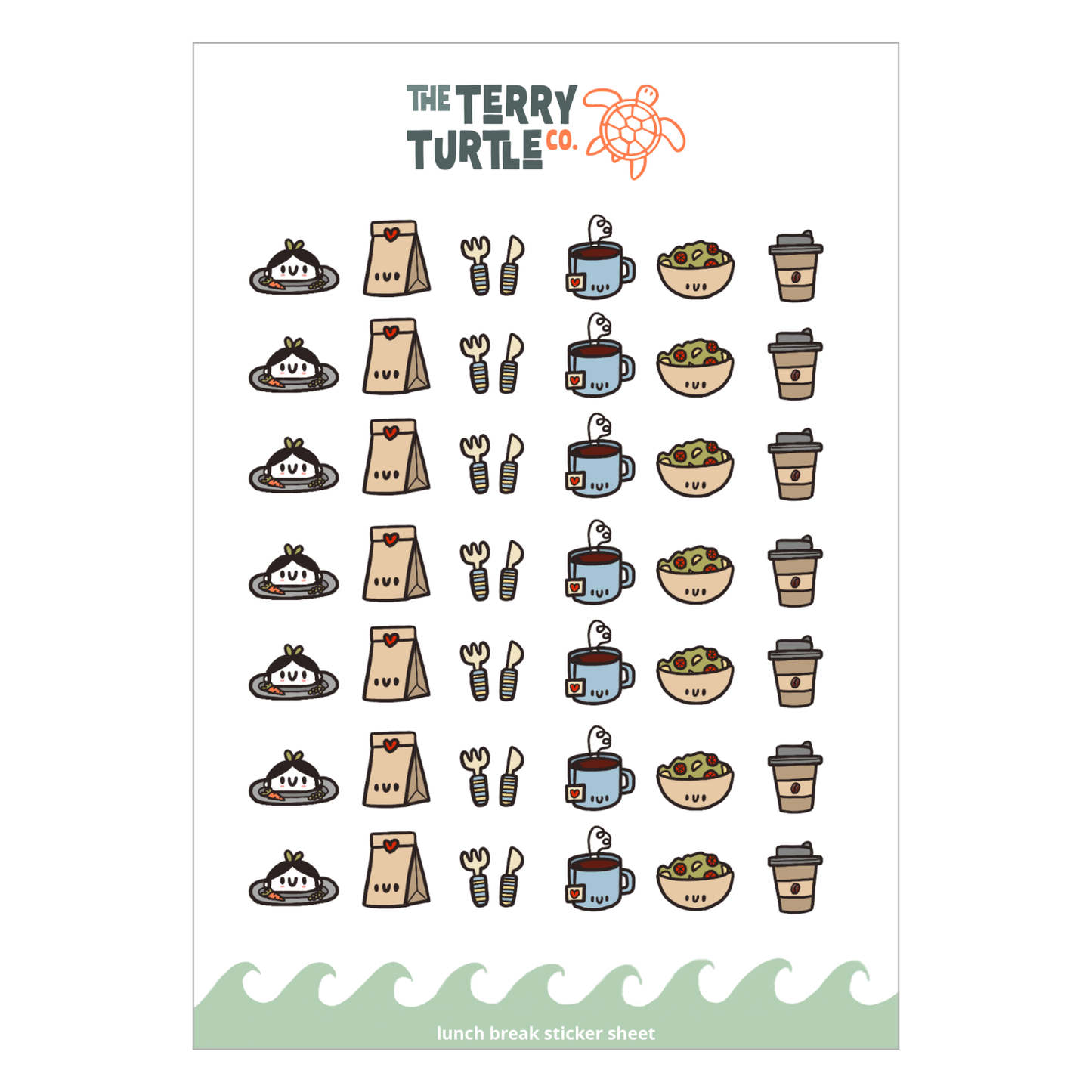 The Terry Turtle Co: Lunch Break Sticker Sheet