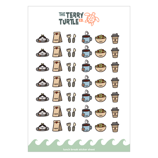 The Terry Turtle Co: Lunch Break Sticker Sheet