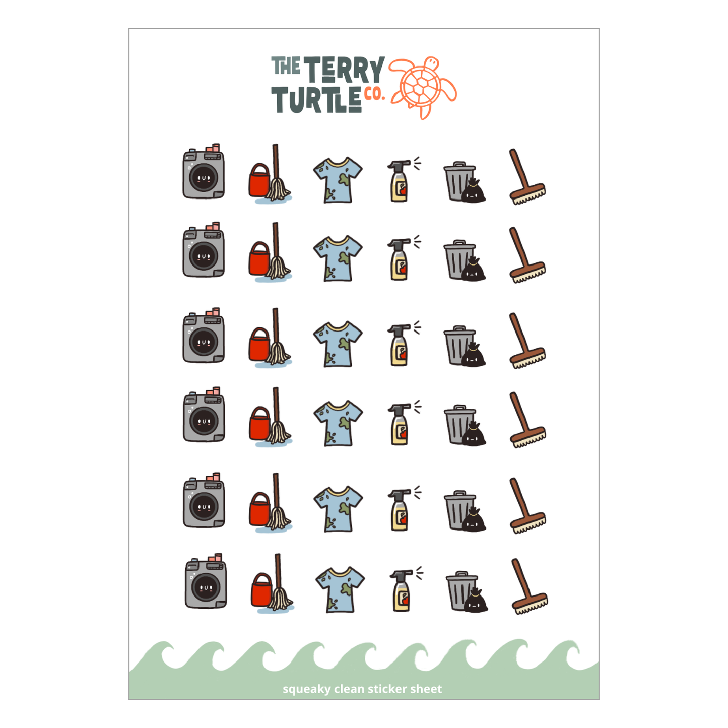 The Terry Turtle Co: Squeaky Clean Sticker Sheet