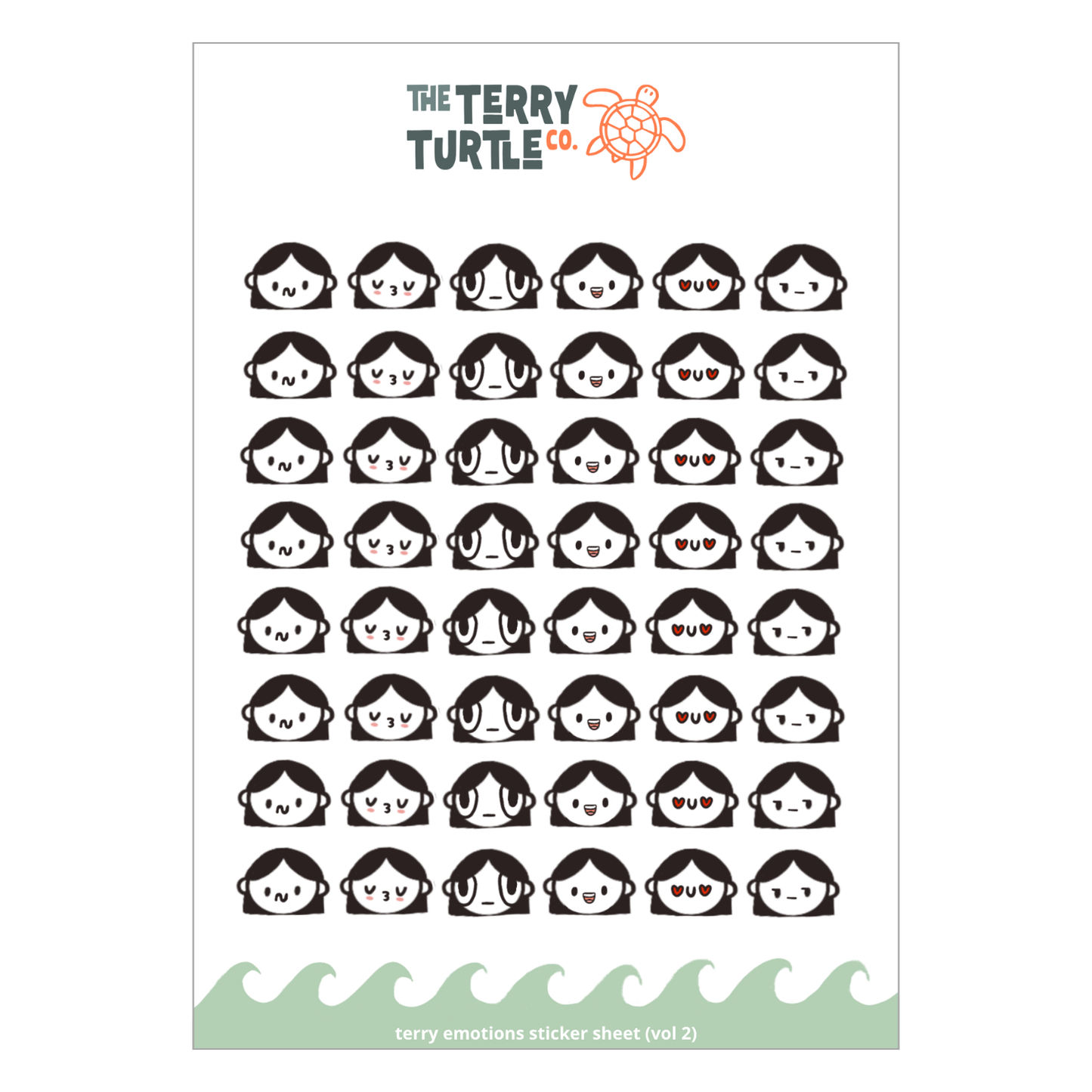 The Terry Turtle Co: Terry Emotions Sticker Sheet (Vol 2)