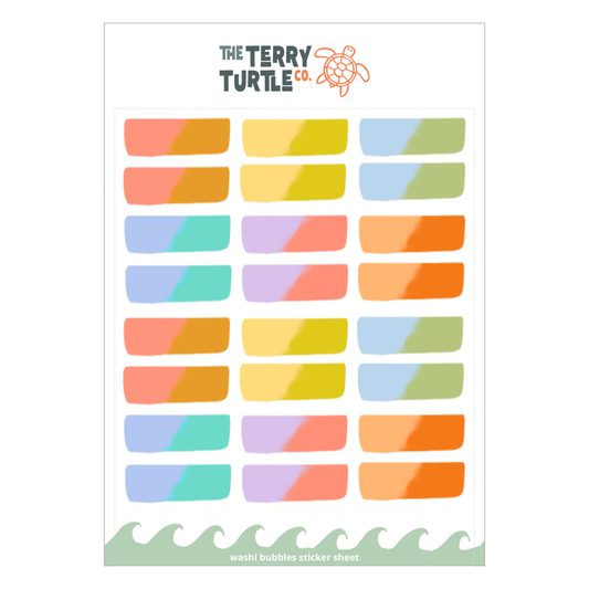 The Terry Turtle Co: Washi Bubbles Sticker Sheet