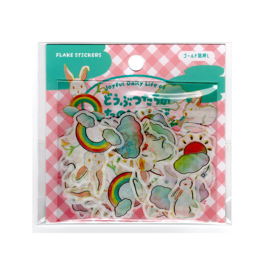 World Craft Flake Stickers: Joyful Daily Life of Animals (Rabbit)