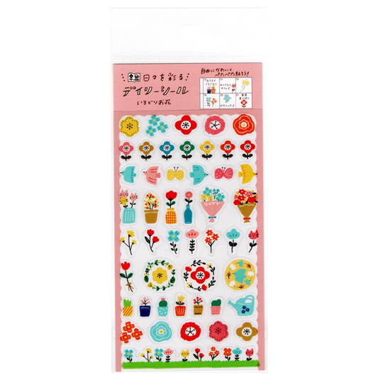 Furukawa Shiko Watashi-Biyori Daily Sticker Sheet: Flowers