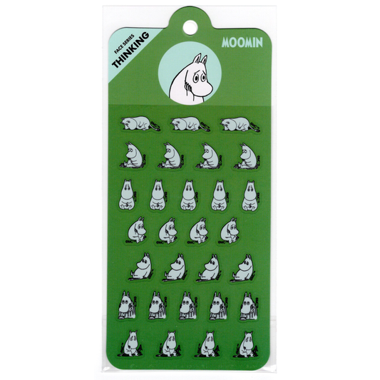 World Craft Moomin Face Sticker Sheet (Thinking)