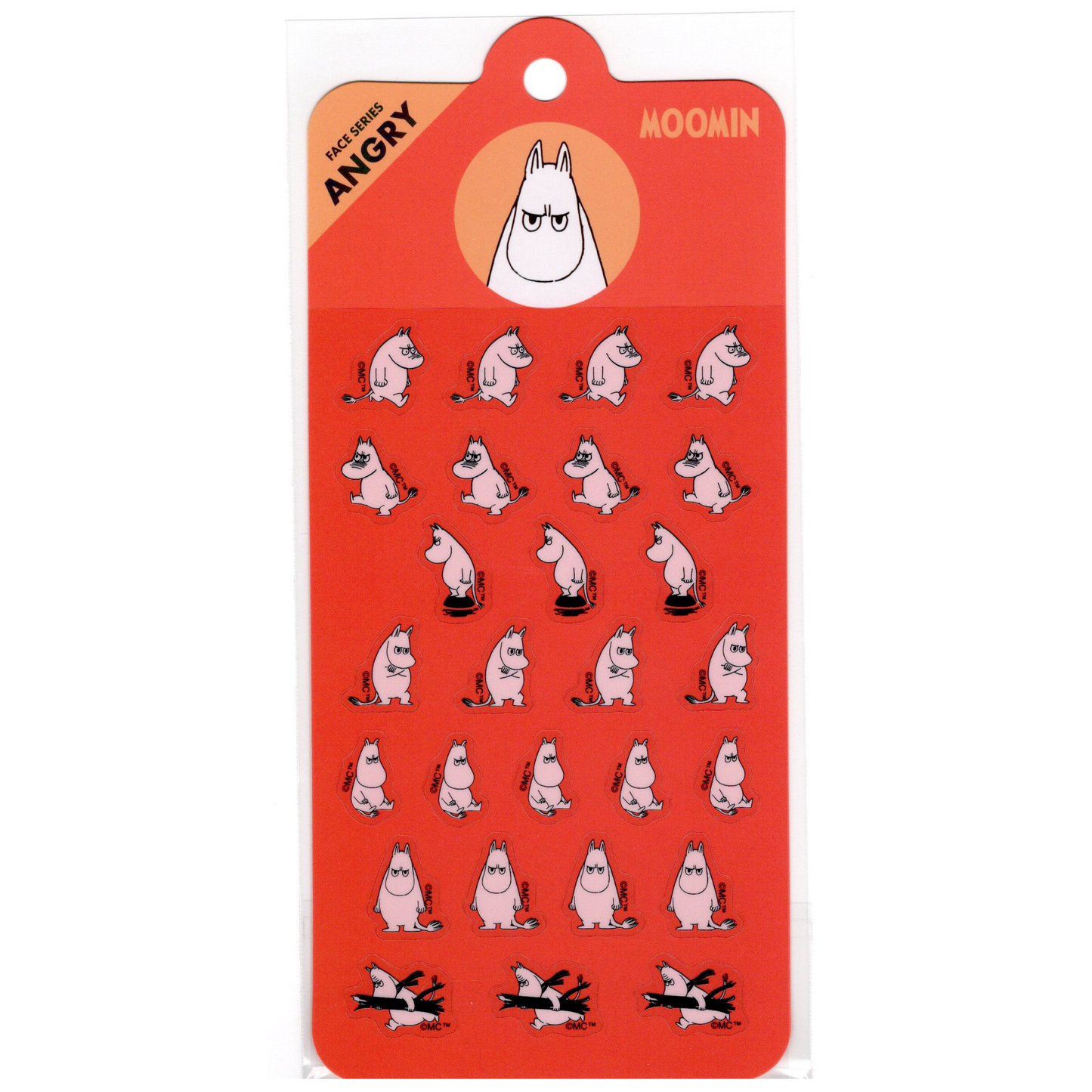 World Craft Moomin Face Sticker Sheet (Angry)