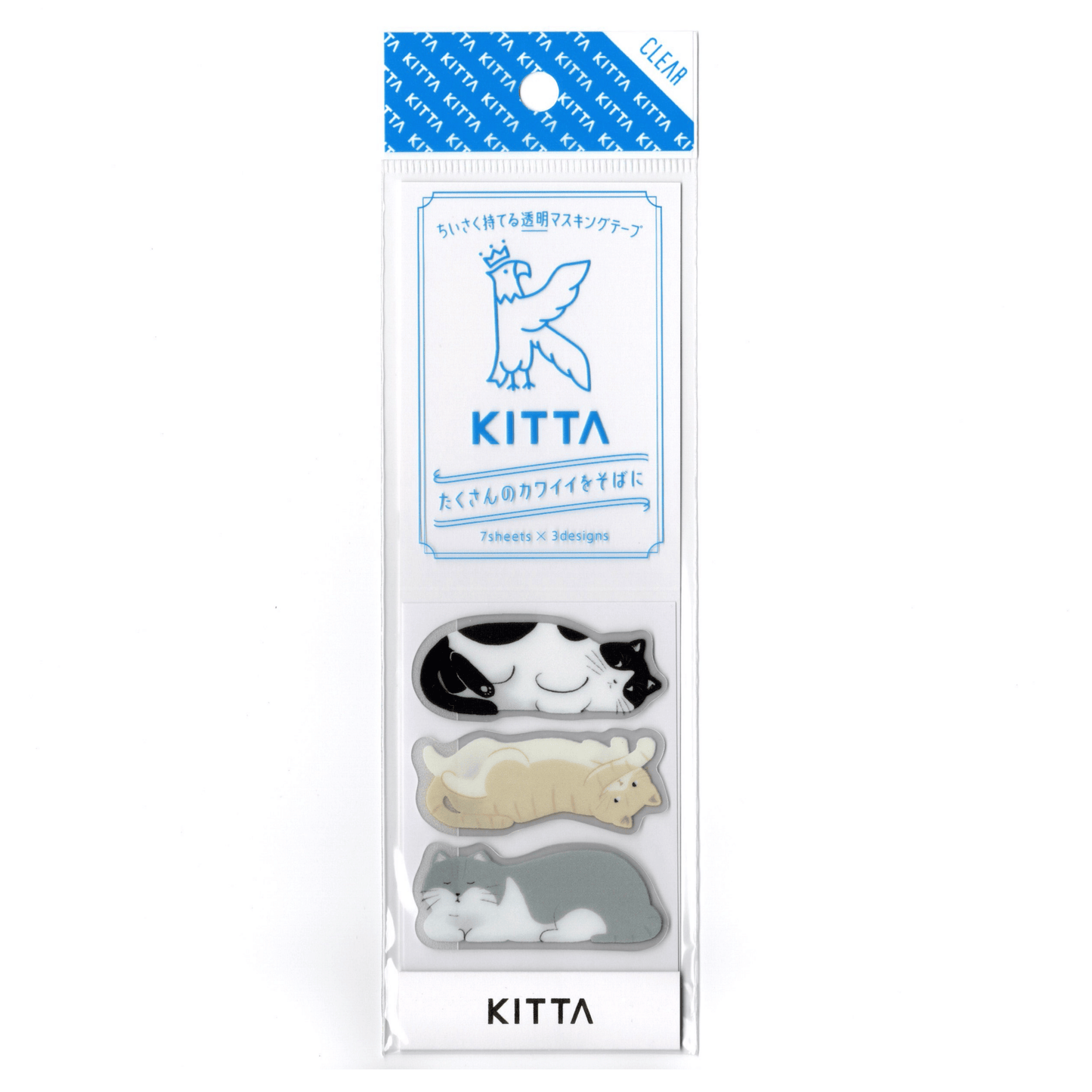 Kitta Washi Tape Sticker: Cat (clear)