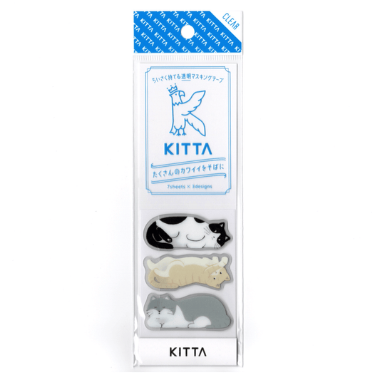 Kitta Washi Tape Sticker: Cat (clear)