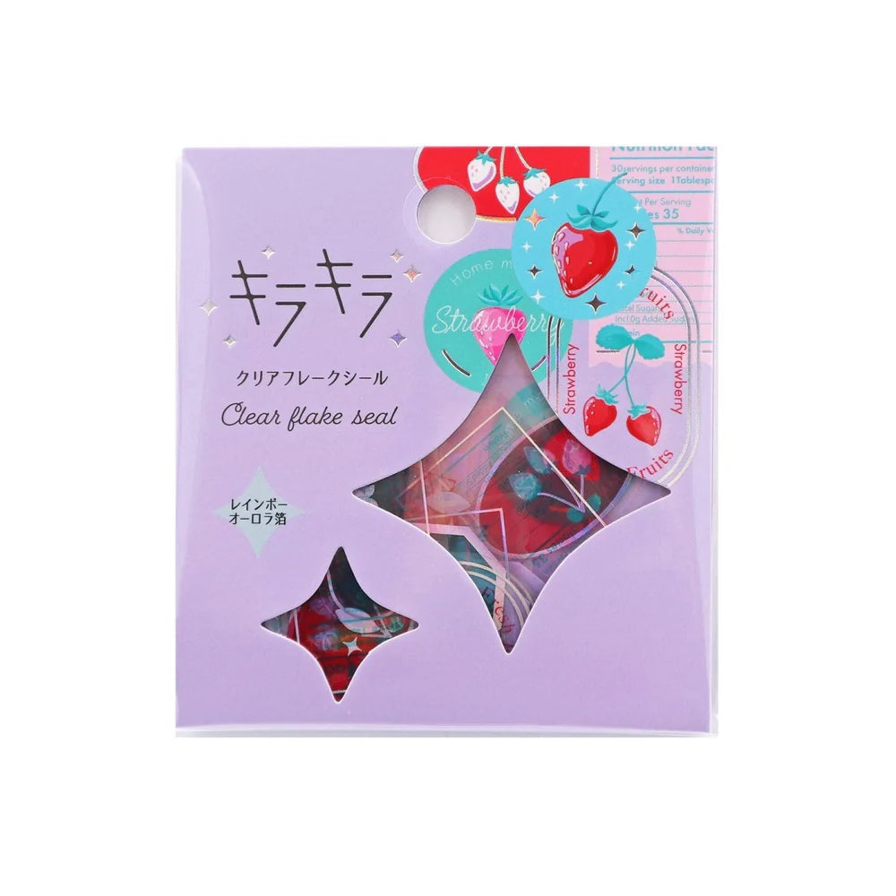 World Craft Kira Kira Flake Sticker (Strawberry)