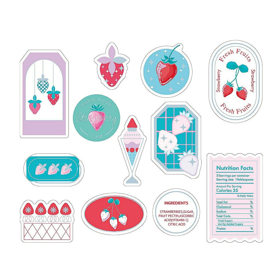 World Craft Kira Kira Flake Sticker (Strawberry)
