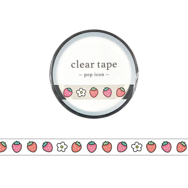 Mind Wave Clear Tape Pop Icon: Strawberry